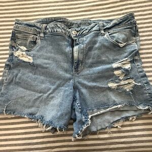 American Eagle Outfitters Light Blue Ripped Jean Shorts